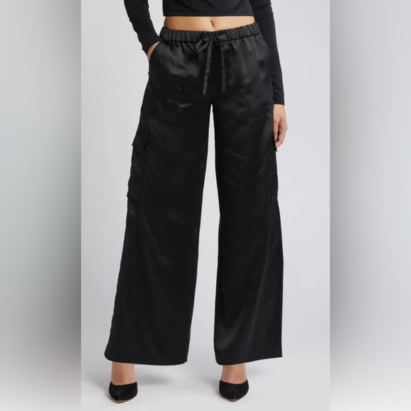 Open Edit Satin Cargo Pants - Picture 1 of 4